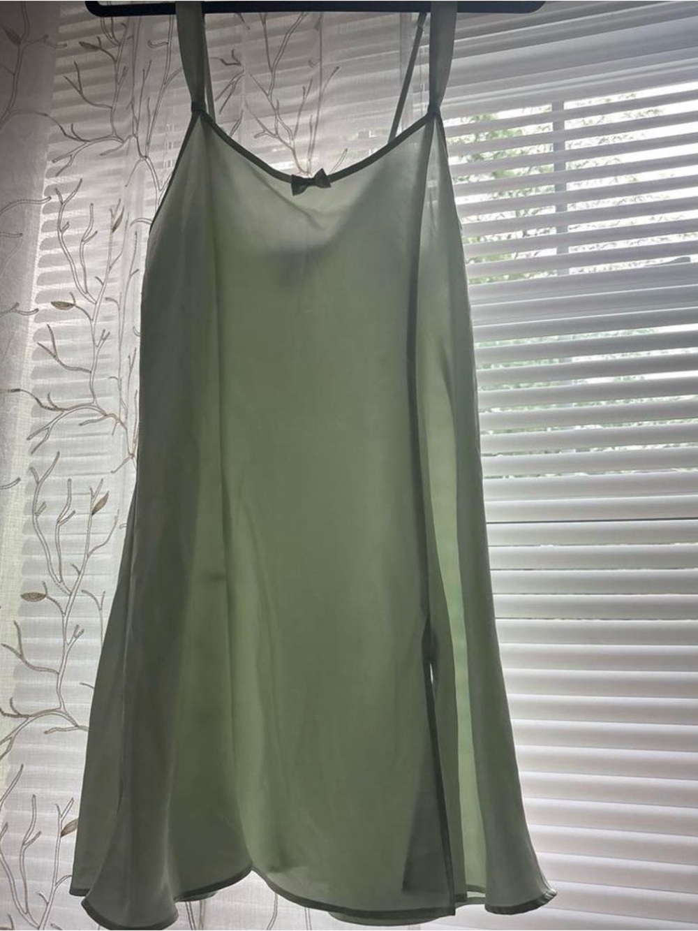 Morgan Taylor Silk Satin Light Green Nightgown